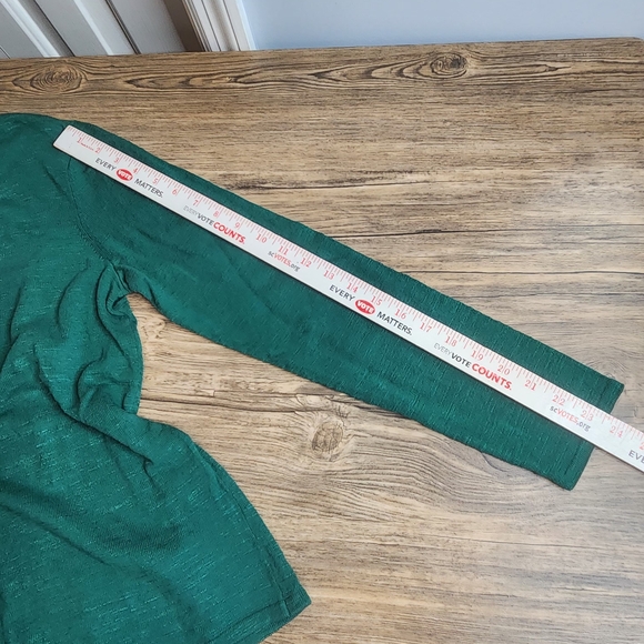 J. Jill Green Knitted V-Neck Long Sleeve Pullover Sweater Women's Size Medium. - Picture 6 of 16